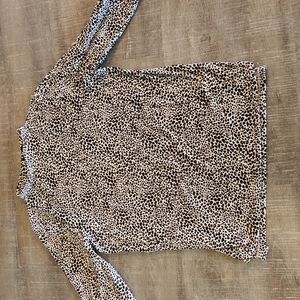 Lands End Leopard velour sleep shirt NWOT